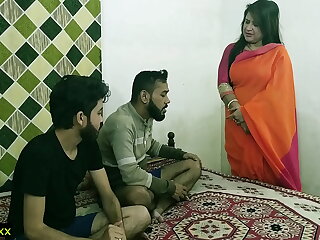 Indian hot xxx threesome sex&excl; Malkin aunty and two young boy hot sex&excl; clear hindi audio